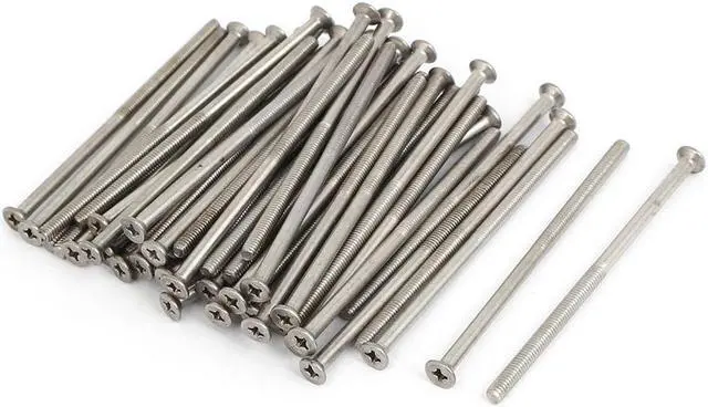 Main image of Unique Bargains M4x80mm Stainless Steel Countersunk Flat Head Cross Phillips Screw Bolts 50pcs