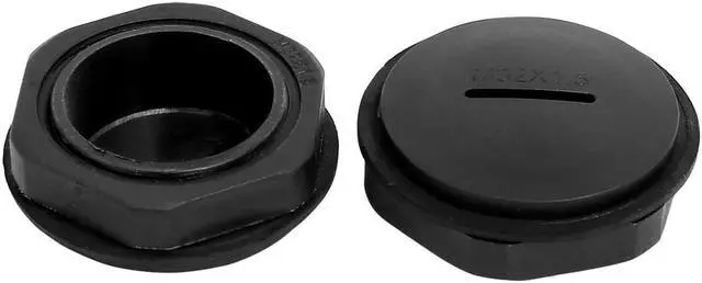 Alt view image 2 of 3 - M32x1.5mm Nylon Male Threaded Cable Gland Screw End Cap Cover Black 5pcs