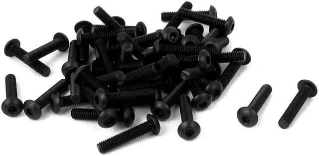 Main image of Unique Bargains M2.5x12mm 10.9 Alloy Steel Button Head Hex Socket Cap Screw Bolt Black 50pcs