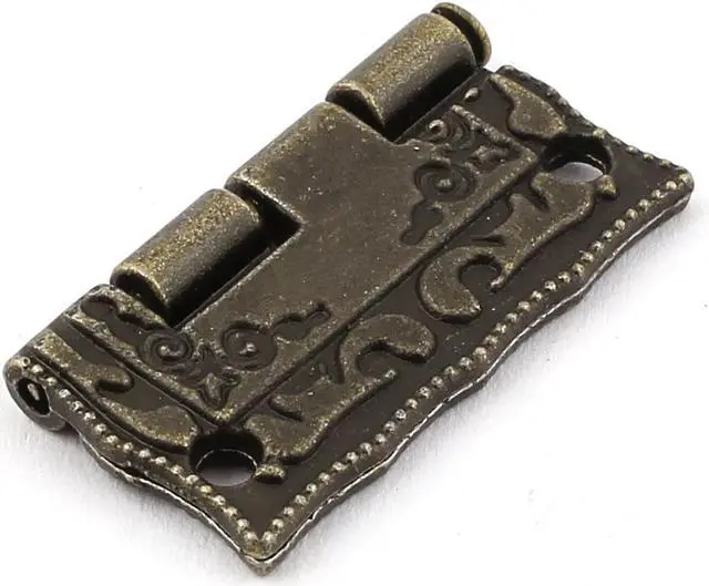 Alt view image 2 of 3 - Antique Style Case Jewelry Box Door Cabinet Butt Hinges Bronze Tone 2PCS