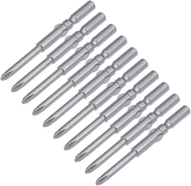 Main image of 10 Pcs 5mm Shank 60mm Length 3.5mm Phillips PH1 Magnetic S2 Screwdriver Bits