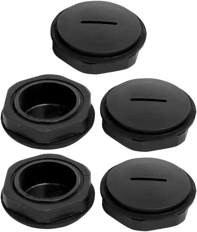 Main image of M32x1.5mm Nylon Male Threaded Cable Gland Screw End Cap Cover Black 5pcs