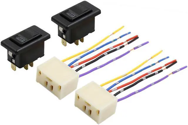 Main image of 5 Pin Car Power Window Switch with Wiring Harness Pigtail Socket DC 12V 4 in 1