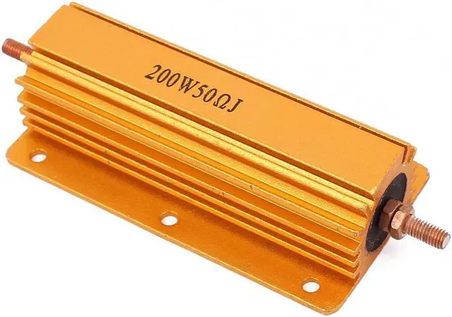 Alt view image 3 of 3 - Unique Bargains 5% 200W 50 Ohm Wirewound Aluminum Housed Clad Resistor Gold Tone 12cm Long