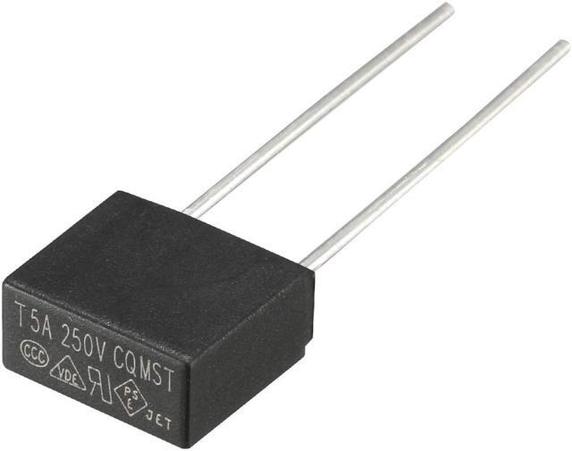 Alt view image 2 of 4 - 20Pcs DIP Mounted Miniature Square Slow Blow Micro Fuse T5A 5A 250V Black