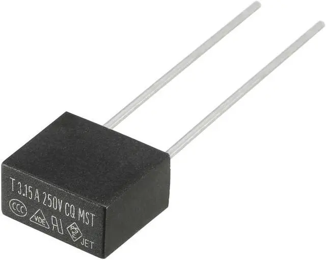 Alt view image 2 of 3 - 10Pcs DIP Mounted Miniature Square Slow Blow Micro Fuse T3.15A 3.15A 250V Black