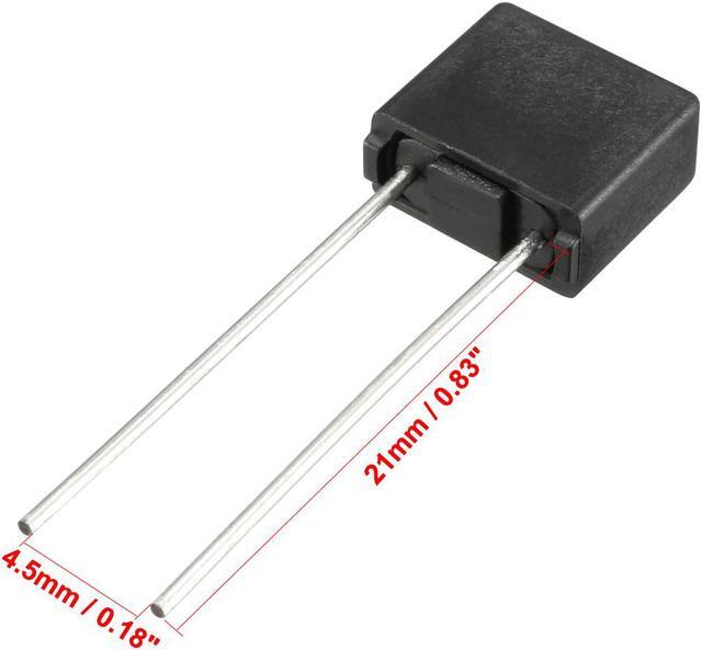 Alt view image 3 of 4 - 20Pcs DIP Mounted Miniature Square Slow Blow Micro Fuse T5A 5A 250V Black