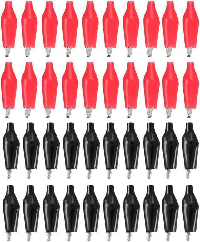 Main image of Alligator Clips Clamps , Crocodile Alligator Jumper Electric Test Clips Helper with Protective Insulation Cover for Circuit Testing , 40pcs