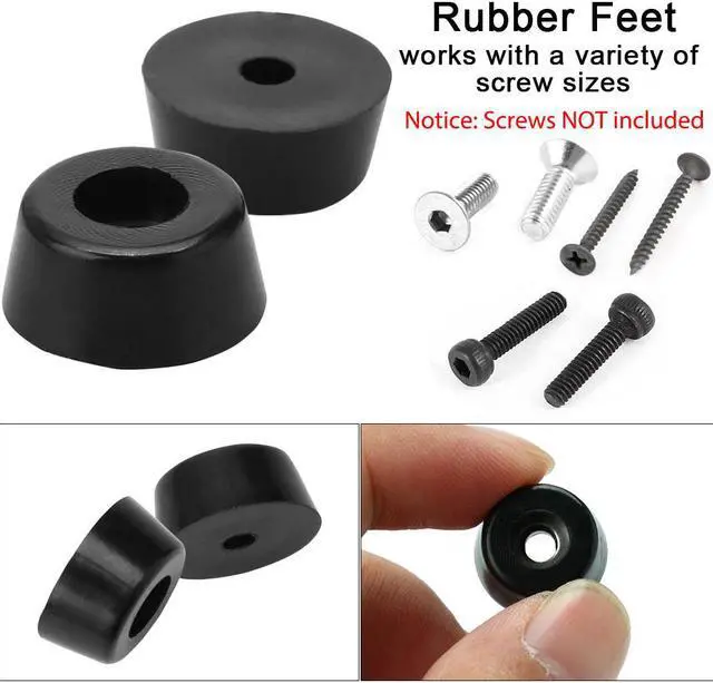 Alt view image 3 of 7 - 10pcs Rubber Feet Bumper Buffer Feet Furniture Leg Cutting Board Pads Anti-slip with Metal Washer, D17x15xH8mm