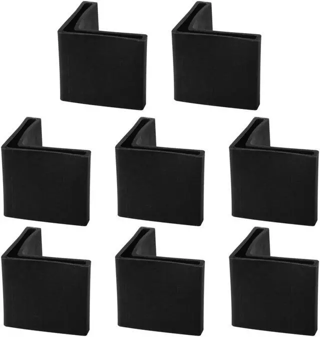 Main image of 45mm x 45mm Angle Iron Foot Pads L Shaped Plastic Furniture Leg Caps End Covers Reduce Noise Floor Protector Black 8 Pcs