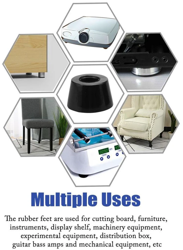 Alt view image 5 of 7 - 20pcs Rubber Feet Bumper Furniture Chair Table Sofa Amplifier Speaker Cabinet Leg Pads Floor Protector, D21x17x12mm