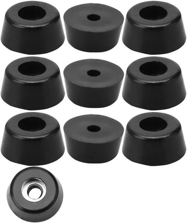 Main image of 10pcs Rubber Feet Bumper Buffer Feet Furniture Leg Cutting Board Pads Anti-slip with Metal Washer, D17x15xH8mm