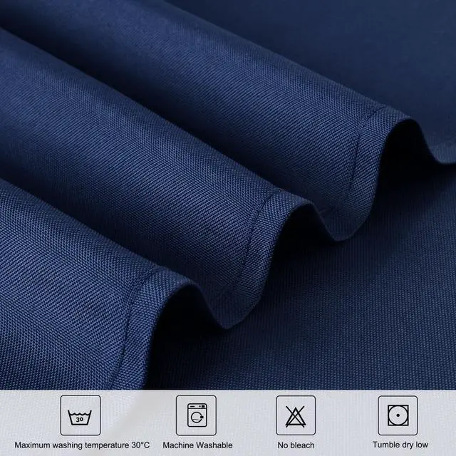 Alt view image 5 of 7 - Rectangle Tablecloth for 4 Foot Table in Washable Polyester Waterproof 55x63 Inch Navy Blue- Great for Buffet Table, Parties, Holiday Dinner, Wedding & More