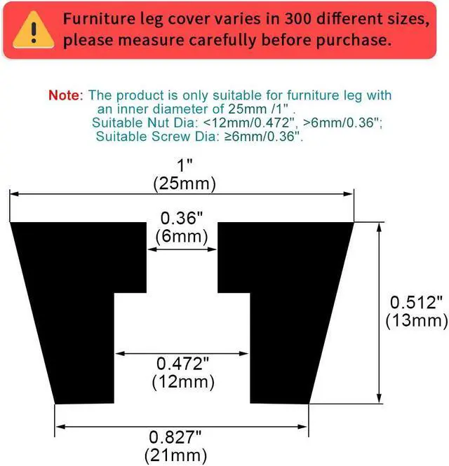 Alt view image 2 of 7 - 15pcs Rubber Feet Bumper Buffer Feet Furniture Chair Table Cabinet Leg Pads Anti-slip with Metal Washer, D25x21xH13mm