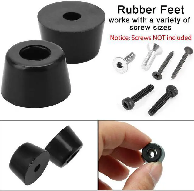 Alt view image 3 of 7 - 24pcs Rubber Feet Bumper Buffer Feet Furniture Cutting Board Electronic Scale Leg Pads Anti-slip with Metal Washer, D16x14xH10mm