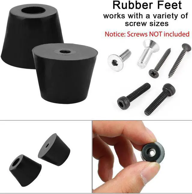 Alt view image 3 of 7 - 9pcs Rubber Feet Bumper Buffer Feet Furniture Cutting Board Electronic Scale Leg Pads Anti-slip with Metal Washer, D17x13xH13mm