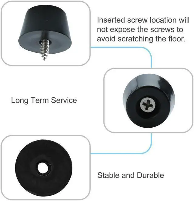 Alt view image 6 of 7 - 4pcs Rubber Feet Bumper Furniture Table Amplifier Speaker Cabinet Floor Protector Desk Printer Leg Pads with Screws, D24x20xH15mm