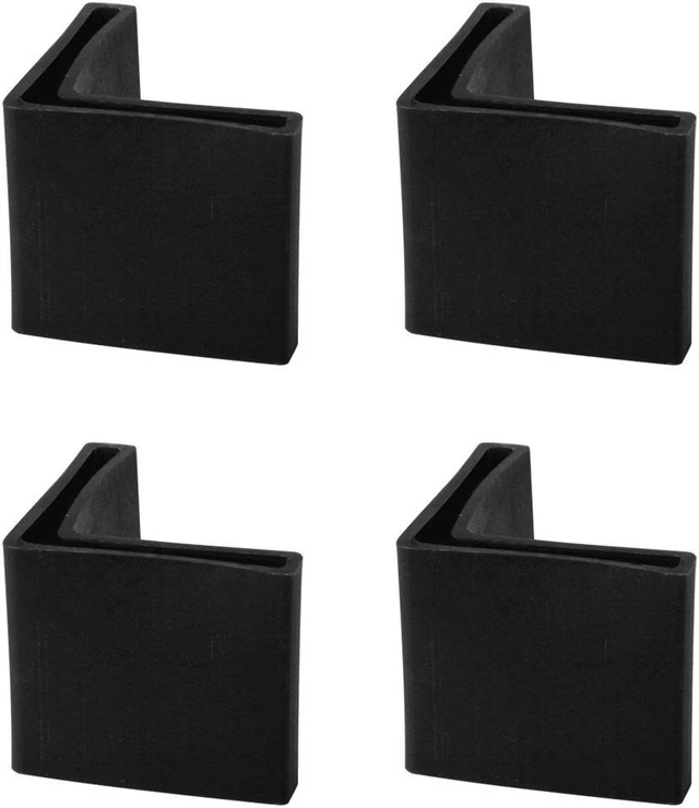 Main image of 40mm x 40mm Angle Iron Foot Pads L Shaped Plastic Furniture Leg Caps End Covers Floor Protector Black 4 Pcs