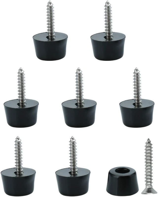 Main image of 8pcs Rubber Feet Bumper Buffer Feet Furniture Table Cabinet Leg Pads Anti-slip with Metal Washer and Screws, D16x14xH10mm