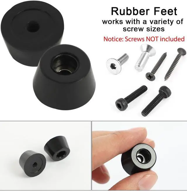 Alt view image 3 of 7 - 4pcs Rubber Feet Bumpers Buffer Feet Furniture Table Cabinet Leg Pads Anti-slip with Metal Washer D16x21xH12mm