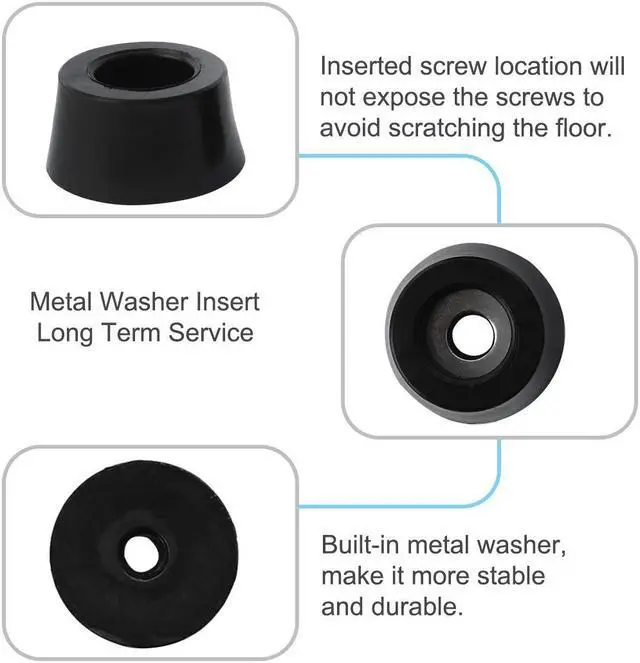 Alt view image 6 of 7 - 15pcs Rubber Feet Bumper Buffer Feet Furniture Chair Table Cabinet Leg Pads Anti-slip with Metal Washer, D25x21xH13mm