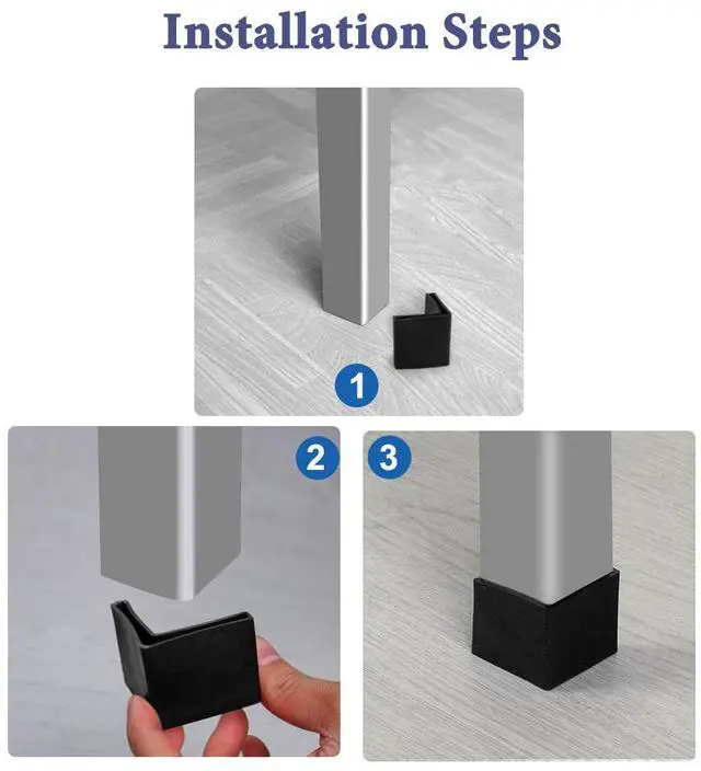 Alt view image 7 of 7 - 45mm x 45mm Angle Iron Foot Pads L Shaped Plastic Furniture Leg Caps End Covers Reduce Noise Floor Protector Black 8 Pcs