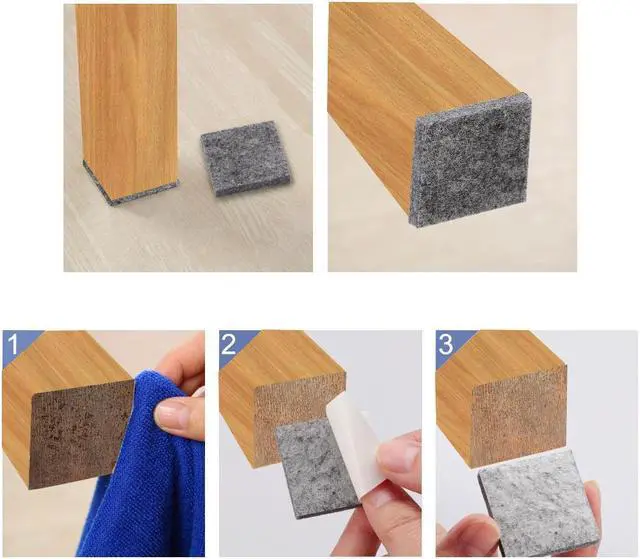 Alt view image 7 of 7 - 96pcs Furniture Pads Self-stick Non-slip Anti-scratch Felt Pads for Chair Leg Floors Protector Grey