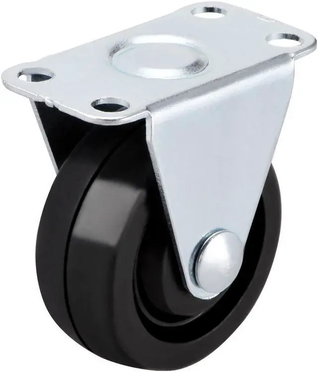 Alt view image 4 of 4 - 1.5 Inch Fixed Casters Wheels Rubber Top Plate Mounted Caster Wheel 44lb Capacity 2 Pcs
