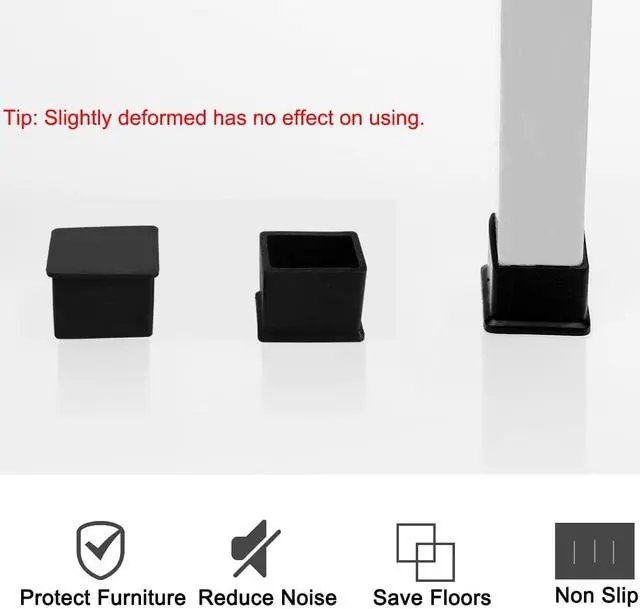 Alt view image 6 of 9 - Table Leg Cap End Tip Feet Cover Furniture Glide Floor Protector 10pcs 0.79" x 1.18" (20x30mm) Inner Size, Reduce Noise Prevent Scratch