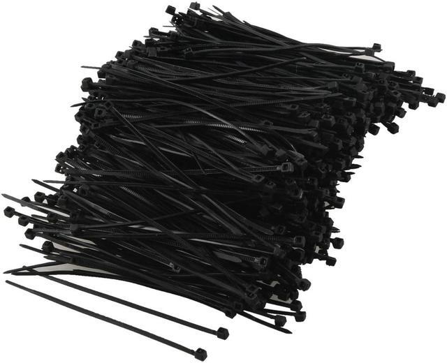 Main image of Unique Bargains 1000 Pcs Black Cable Fasten Tie 80mm x 2mm for Computer Wiring