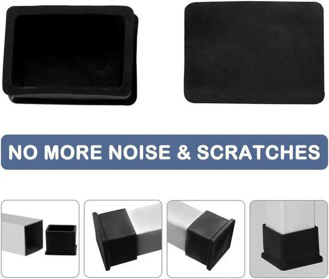 Alt view image 8 of 9 - Table Leg Cap End Tip Feet Cover Furniture Glide Floor Protector 10pcs 0.79" x 1.18" (20x30mm) Inner Size, Reduce Noise Prevent Scratch