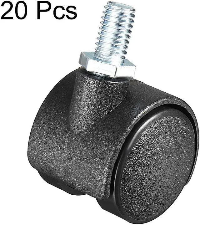 Alt view image 2 of 4 - 20 Pcs 1.15 Inch Swivel Caster Wheels Nylon 360 Degree Threaded Stem Caster Wheel, M6 x 15mm, 22lb Capacity