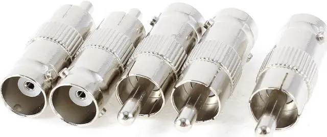 Main image of Unique Bargains 5 Pieces RCA Male to BNC Female M/F Connector Coupler Coax Cable Adapter