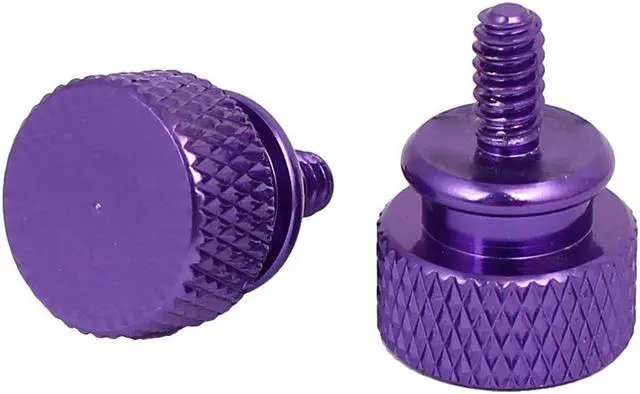 Alt view image 2 of 3 - Computer PC Case Fully Threaded Knurled Thumb Screws Purple 6#-32 4pcs