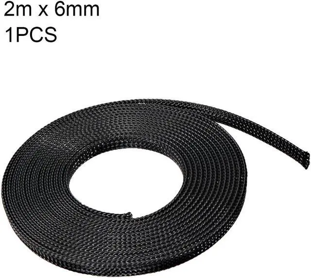 Alt view image 3 of 3 - PET Cable Wire Wrap 6mm Expandable Braided Sleeving Black 6.56ft Length