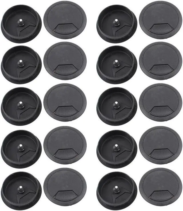 Main image of Unique Bargains Computer Desk Plastic Grommet Wire Hole Cap Cable Cover 60mm 20pcs