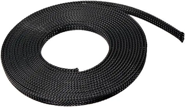Main image of PET Cable Wire Wrap 6mm Expandable Braided Sleeving Black 6.56ft Length