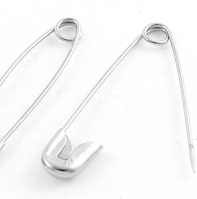 Alt view image 2 of 2 - Unique Bargains 1000 Pcs Silver Tone Metal Safety Pins Clothing Trimming Office Home