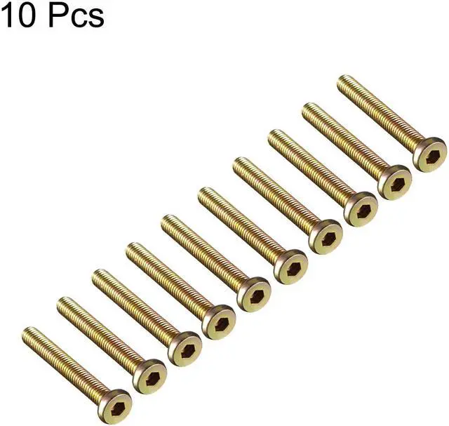 Alt view image 2 of 3 - M6x45mm Furniture Bolt Nut Hex Socket Drive Round Head Screw Zinc Plated 10 Pcs