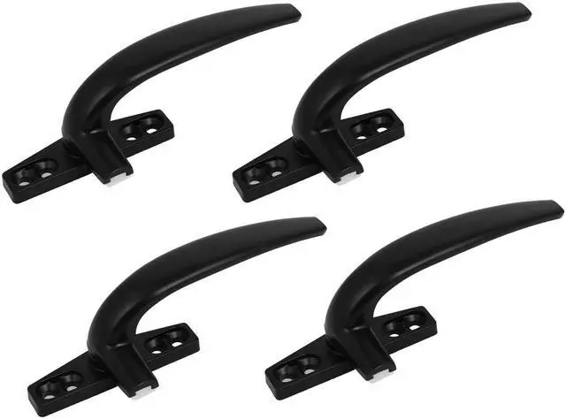 Main image of Aluminum Alloy Casement Window Locking Handle Grip Right Hand Black 4pcs