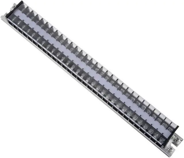 Main image of Barrier Terminal Strip Block 660V 15A Dual Row 30P DIN Rail Base Screw Connector