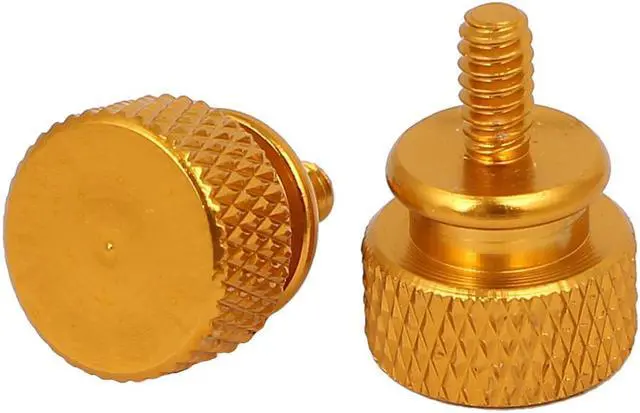 Alt view image 2 of 3 - Computer PC Case Fully Threaded Knurled Thumb Screws Gold Tone 6#-32 10pcs