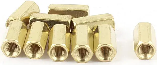 Main image of M3 x 10mm Female/Female Thread Brass Hex Standoff PCB Pillar Spacer 10pcs