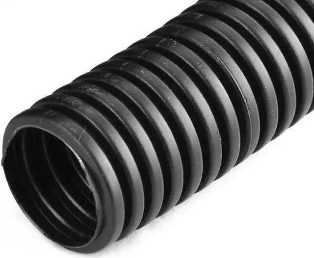 Alt view image 2 of 2 - Black Plastic 21mm Outer Dia Flexible Corrugated Conduit Hose Tubing 5.7M Long