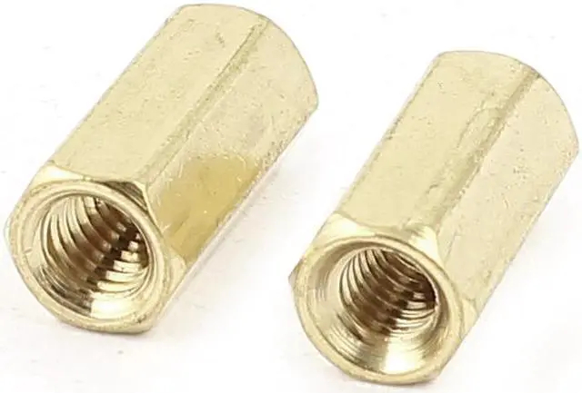Alt view image 2 of 2 - M3 x 10mm Female/Female Thread Brass Hex Standoff PCB Pillar Spacer 10pcs
