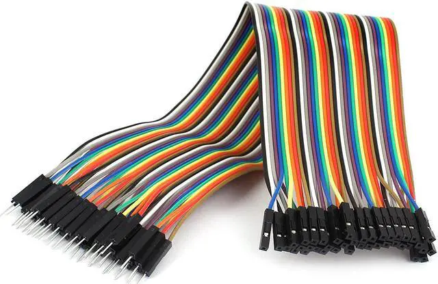 Main image of Unique Bargains 30cm 12" 40pin Male to Female 2.54mm 1P-1P Jumper Wire Flat Cable for Arduino