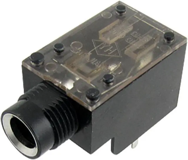 Main image of Unique Bargains PCB Panel Mount 4 Pin 6.35mm Stereo Jack Socket Connector for Headphone