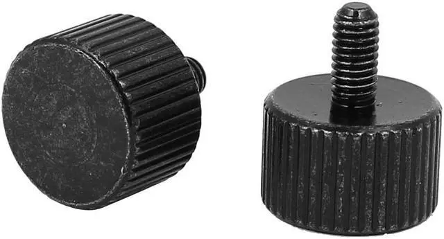 Alt view image 2 of 2 - Computer PC Case Black Zinc Plated Flat Head Knurled Thumb Screw M3x6mm 40pcs