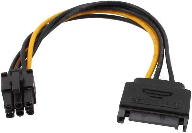 Main image of PCI Express 8-Inch 15-Pin Male to 6-Pin SATA Power Splitter Cable Adapter