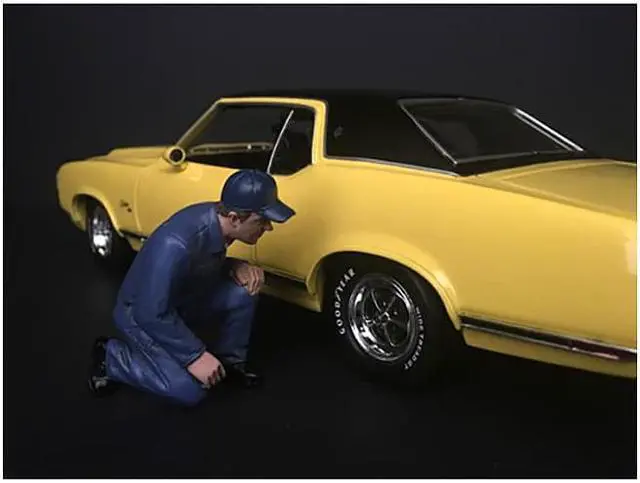 Alt view image 2 of 6 - Mechanic Juan with Lug Wrench Figurine for 1/24 Scale Models by American Diorama